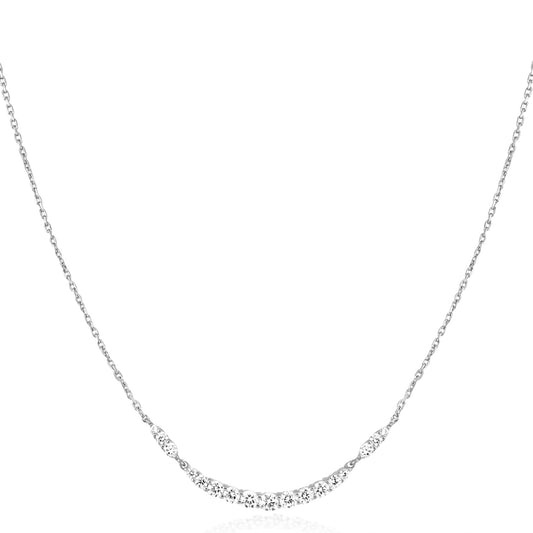 Ania Haie Silver Arc Pave Necklace