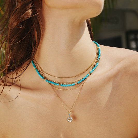 Ania Haie Gold Disc Station Necklace