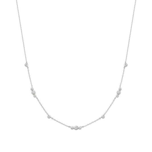 Ania Haie Silver Sparkling Bezel Cubic Zirconia Station Necklace
