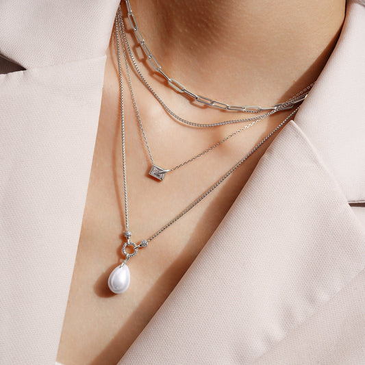 Ania Haie Silver Paper Clip Chain Necklace