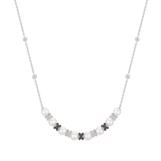 Ania Haie Two-Tone Sparkling Braided Shell Pearl Necklace