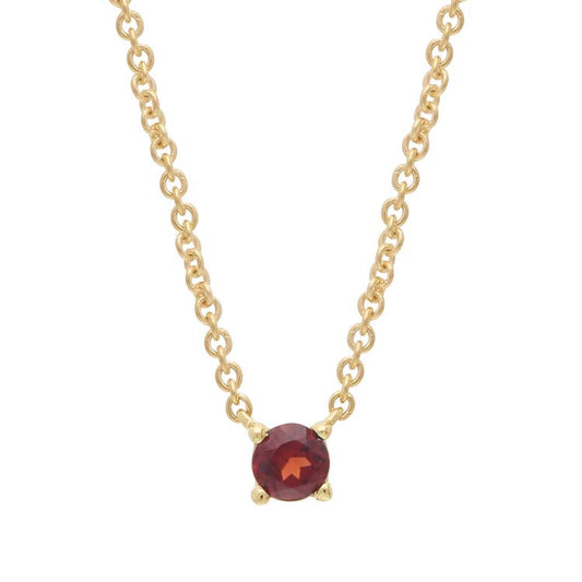 Garnet Necklace 40-45cm in 9ct Yellow Gold