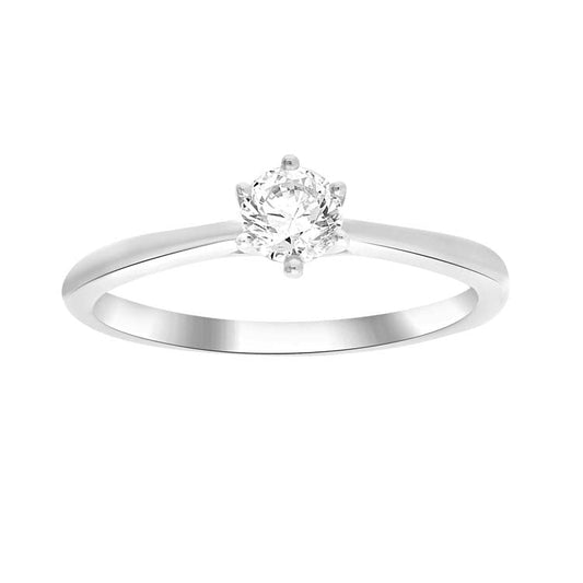 0.33ct Diamond 6 Claw Ring in 9ct White Gold