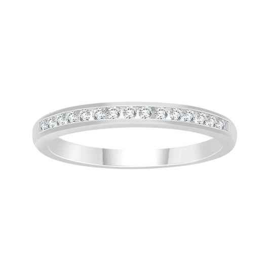 0.15ct Diamond Channel Set Band in 9ct White Gold
