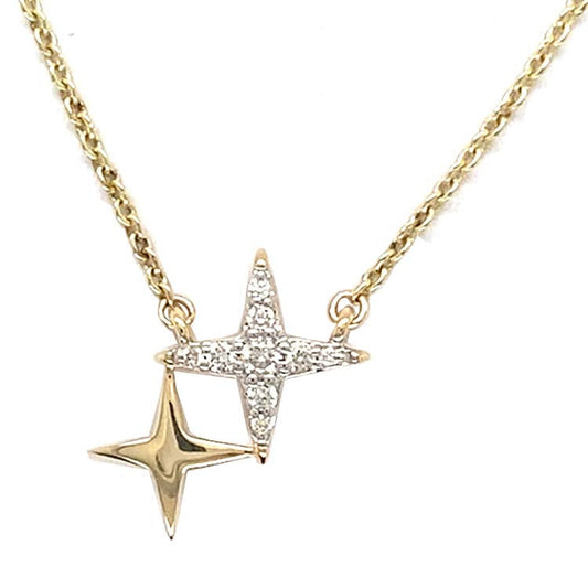 Diamond 40-45 cm Necklace with 0.06ct Diamond in 9ct Yellow Gold